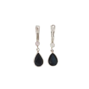 Kolczyki z platyny z szafirami 3,4 ct i diamentami