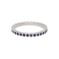 Pierścionek z białego złota z okrągłymi szafirami