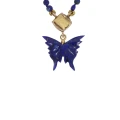 Granatowy naszyjnik motyl z lapis lazuli
