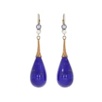 Kolczyki lapis lazuli szafiry i diamenty