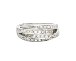 Pierścionek z białego złota z diamentami ok. 0,32 ct