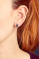 Złote kolczyki z brylantami i szafirami