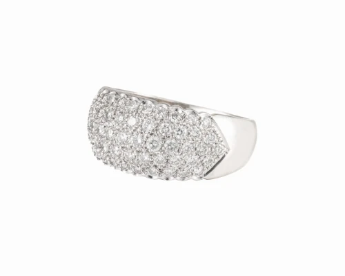 Pierścionek w białym złocie z 59 diamentami ok. 1 ct