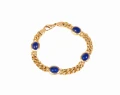 Złota bransoleta z lapis lazuli  i diamentami