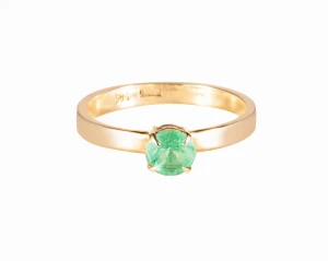 Złoty pierścionek ze szmaragdem ok. 0,89 ct