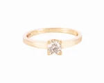 Złoty pierścionek W. KRUK z diamentem ok. 0,37 ct