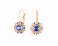Kolczyki z szafirami i brylantami, złoto 585