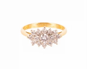Pierścionek z 15 diamentami ok. 0,65 ct