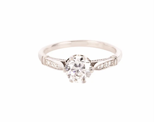 Pierścionek z diamentem ok. 1 ct w białym złocie palladowym