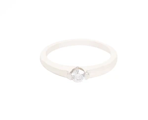 Pierścionek z diamentem ok. 0,20 ct, białe złoto