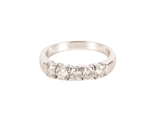 Pierścionek z 5 brylantami o masie ok. 0,50 ct