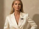 Broszka kwiatowa gałązka z ametystami i diamentami