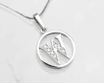 Zawieszka z białego złota pr.750 z diamentami 1,5 mm literka W