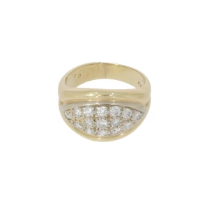 Pierścionek z żółtego złota z brylantami