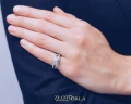 Pierścionek z białego złota z diamentami 27091